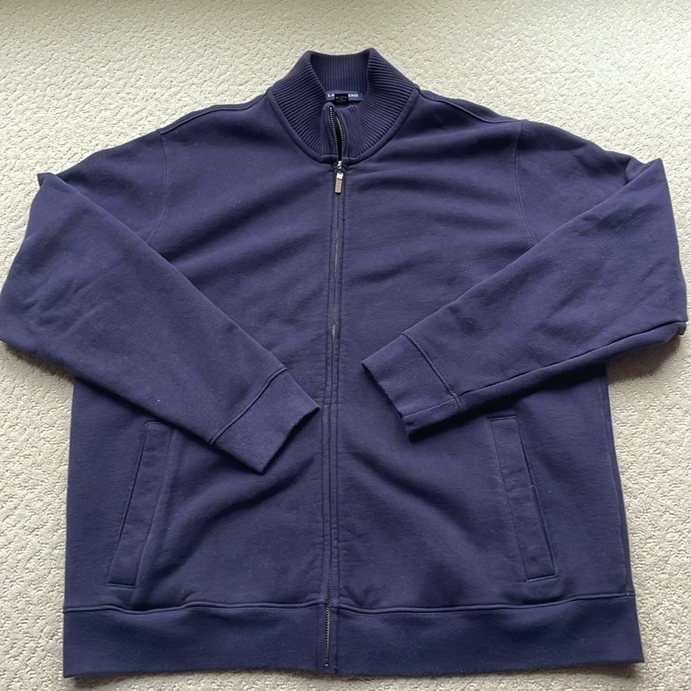 Lands End Navy blue quarter zip men’s Large
